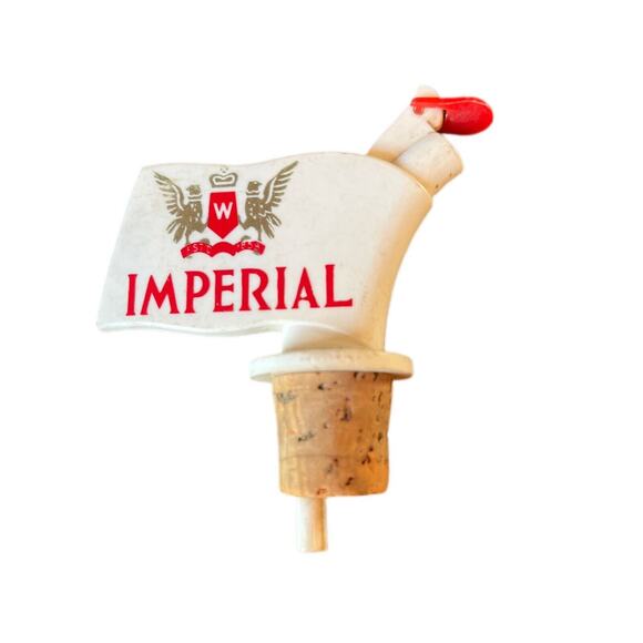 Vintage Pour Spout With Flap 1960s Plastic Imperial Cork Bottom Liquor Bottle - Picture 1 of 4